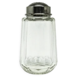 Bol à sucre en poudre Art Déco, en verre, laiton chromé, Belgique, années 1930
