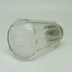 Bol à sucre en poudre Art Déco, en verre, laiton chromé, Belgique, années 1930