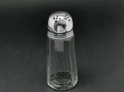 Bol à sucre en poudre, en verre, en laiton chromé, Suède, années 1970.