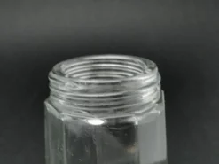 Bol à sucre en poudre, en verre, en laiton chromé, Suède, années 1970.