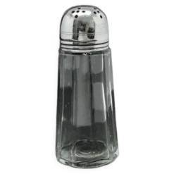 Bol à sucre en poudre, en verre, en laiton chromé, Suède, années 1970.