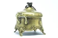 Bol à sucre rococo, laiton plaqué argent, Pologne, début du 20e siècle