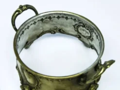 Bol à sucre rococo, laiton plaqué argent, Pologne, début du 20e siècle