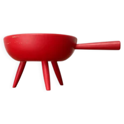 Bol tripod rouge en bois de style mid-century moderne de Paavo Asikainen, Finlande, années 1960
