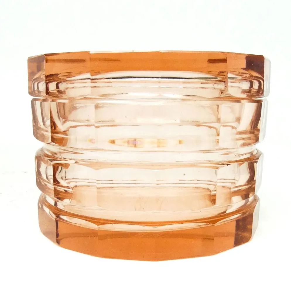 Bonbonnière Art Déco, cristal, Bohême, Tchécoslovaquie, années 1930