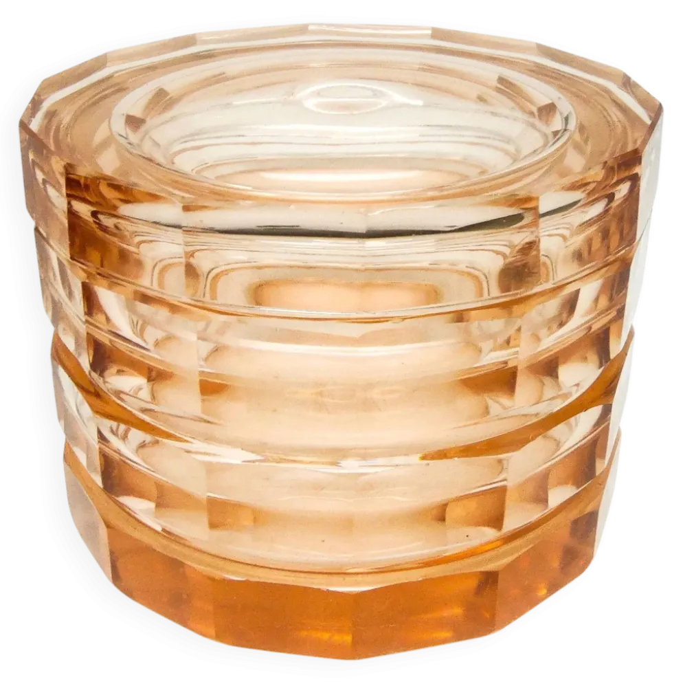 Bonbonnière Art Déco, cristal, Bohême, Tchécoslovaquie, années 1930