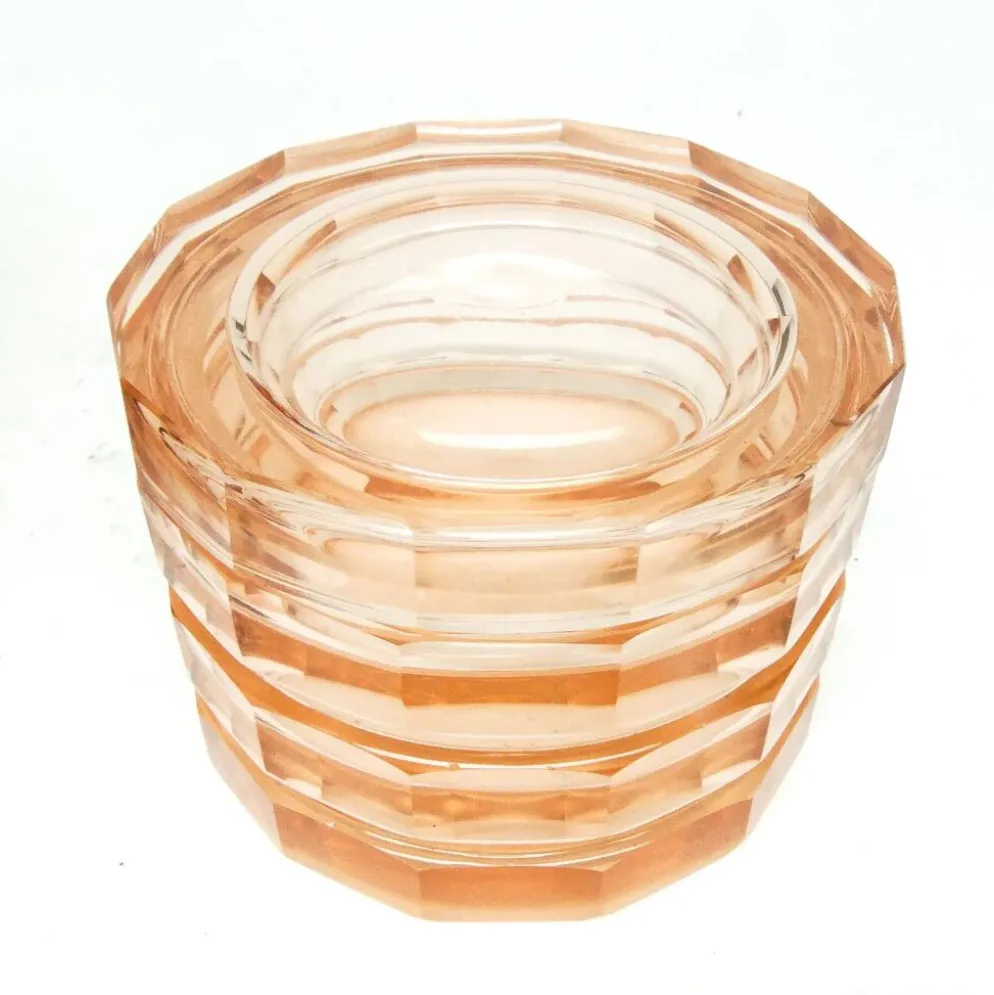 Bonbonnière Art Déco, cristal, Bohême, Tchécoslovaquie, années 1930