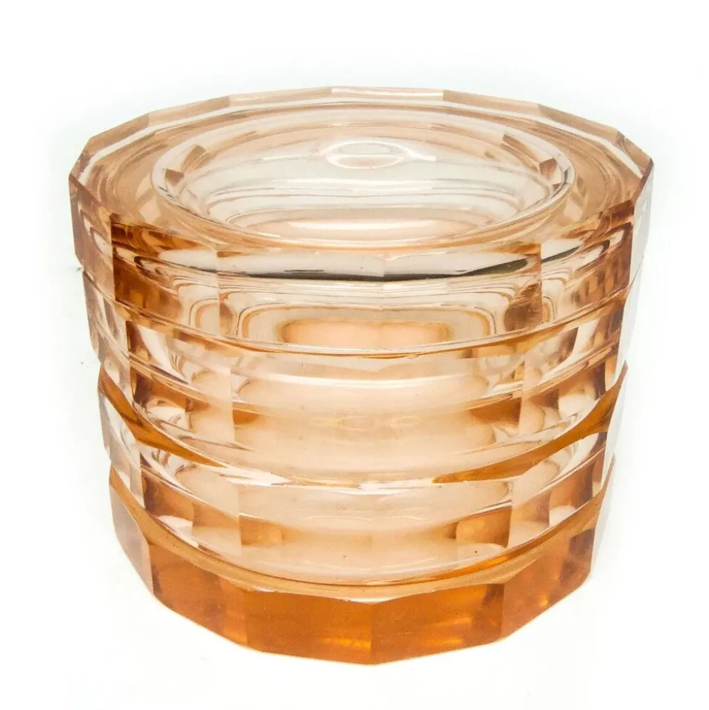 Bonbonnière Art Déco, cristal, Bohême, Tchécoslovaquie, années 1930