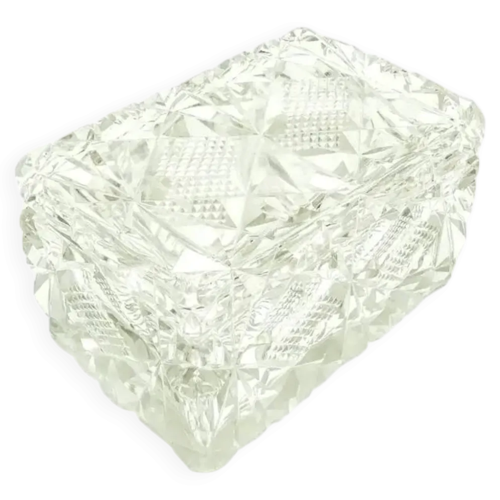 Bonbonnière Art Déco, cristal, Suède, années 1930