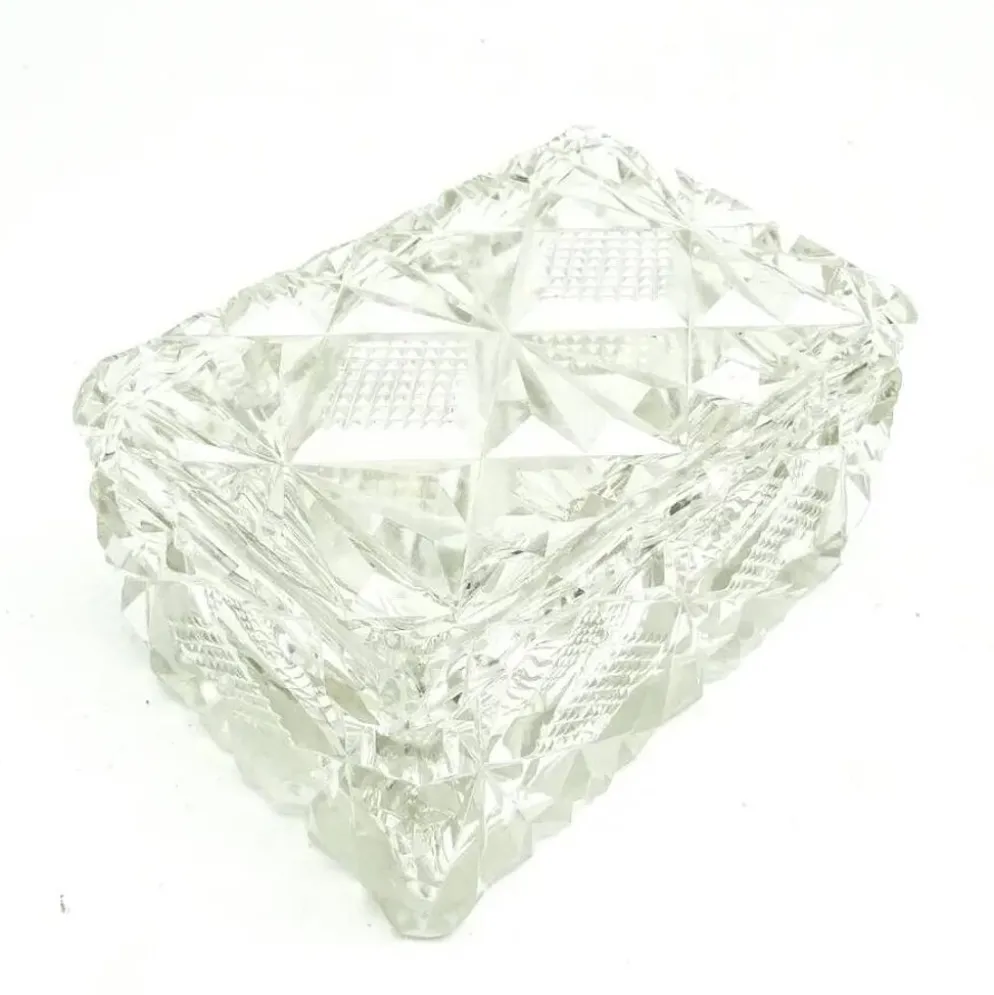 Bonbonnière Art Déco, cristal, Suède, années 1930