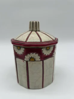 Bonbonnière art deco en faïence et émaux de longwy