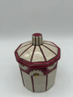 Bonbonnière art deco en faïence et émaux de longwy