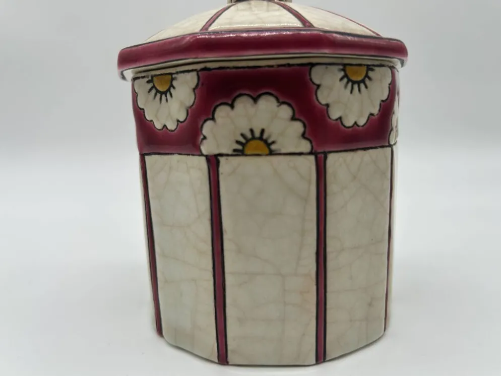 Bonbonnière art deco en faïence et émaux de longwy