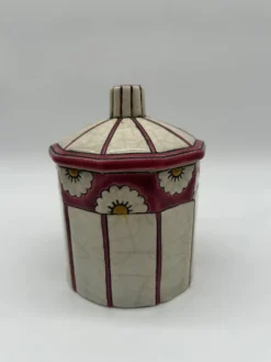 Bonbonnière art deco en faïence et émaux de longwy