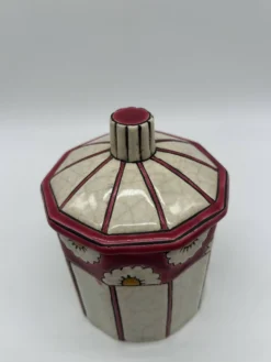 Bonbonnière art deco en faïence et émaux de longwy
