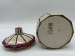 Bonbonnière art deco en faïence et émaux de longwy