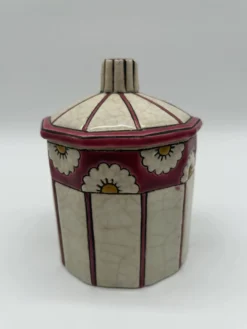 Bonbonnière art deco en faïence et émaux de longwy