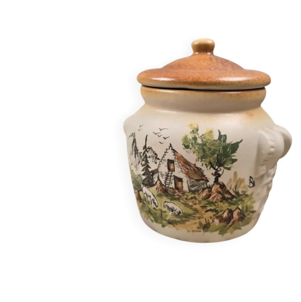 Bonbonnière artisanale vintage Cazalas GET Bagnères 1983 – Décor montagne