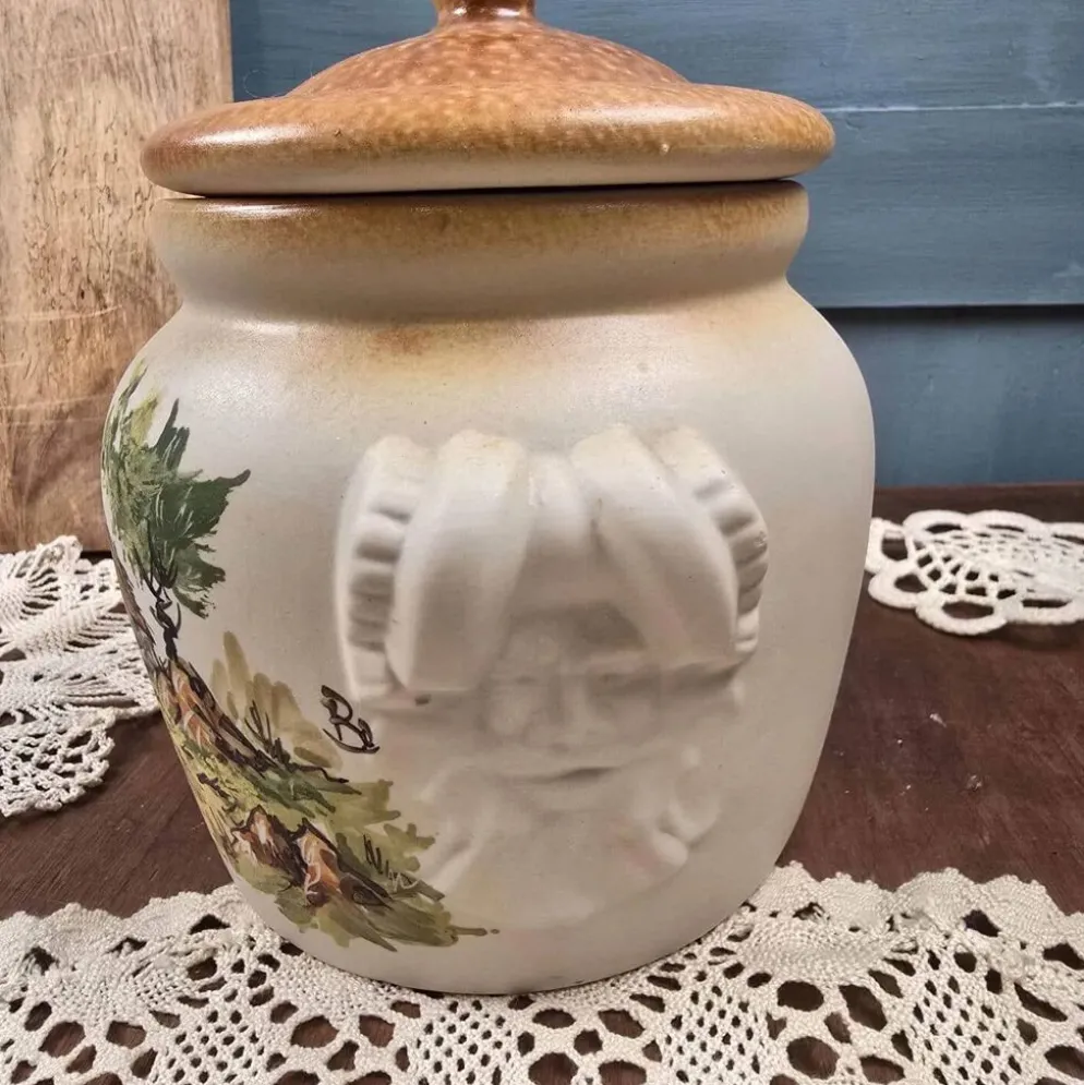 Bonbonnière artisanale vintage Cazalas GET Bagnères 1983 – Décor montagne