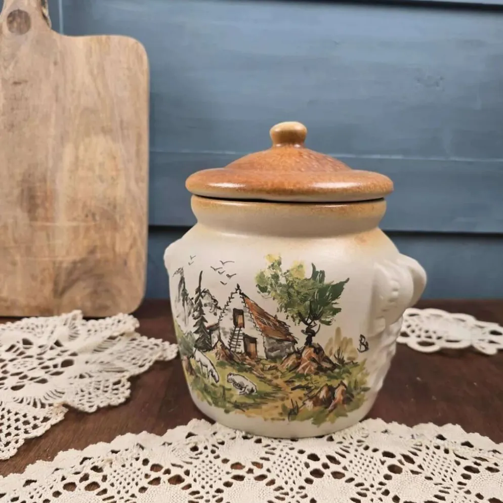 Bonbonnière artisanale vintage Cazalas GET Bagnères 1983 – Décor montagne