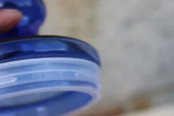 Bonbonnière, bocal hermétique en verre bleu cobalt – France