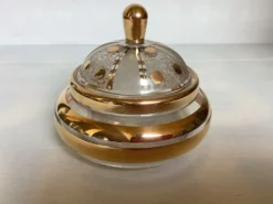 Bonbonnière boîte verre givré et doré