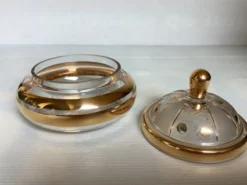 Bonbonnière boîte verre givré et doré