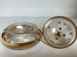 Bonbonnière boîte verre givré et doré