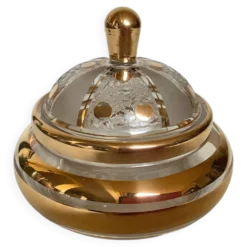 Bonbonnière boîte verre givré et doré