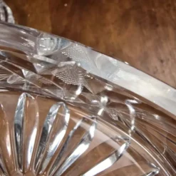 Bonbonnière cristal de Bohême taillé main vintage Tchécoslovaquie