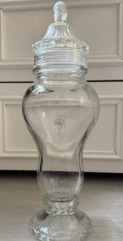 Bonbonnière en verre apothicaire vintage signée gien france