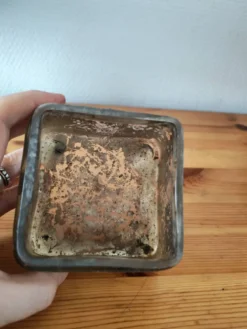 Bonbonnière en verre miroir argenté
