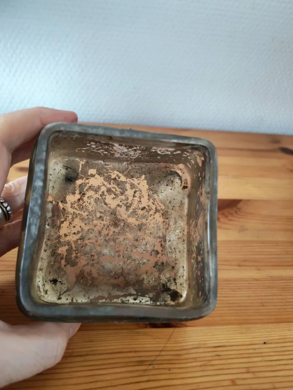 Bonbonnière en verre miroir argenté