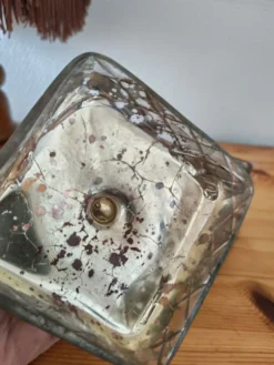 Bonbonnière en verre miroir argenté