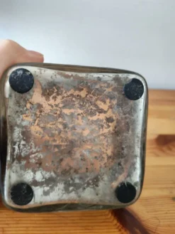 Bonbonnière en verre miroir argenté