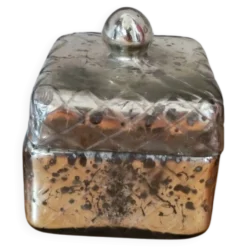 Bonbonnière en verre miroir argenté