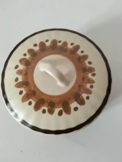 Bonbonnière HB Quimper décor géométrique 70s