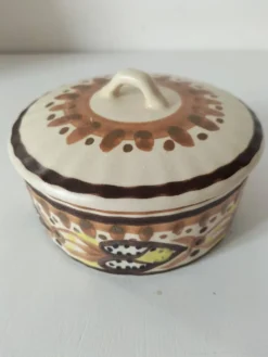 Bonbonnière HB Quimper décor géométrique 70s