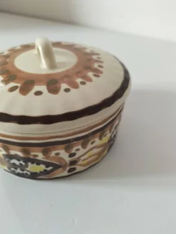 Bonbonnière HB Quimper décor géométrique 70s