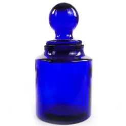 Bonbonnière moderne du milieu du siècle, en verre cobalt, conçue par M. Gołogórski, Pologne, années 1970.