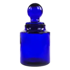 Bonbonnière moderne du milieu du siècle, en verre cobalt, conçue par M. Gołogórski, Pologne, années 1970.