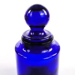 Bonbonnière moderne du milieu du siècle, en verre cobalt, conçue par M. Gołogórski, Pologne, années 1970.