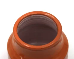 Bonbonnière orange en céramique de Mado Jolain, années 50