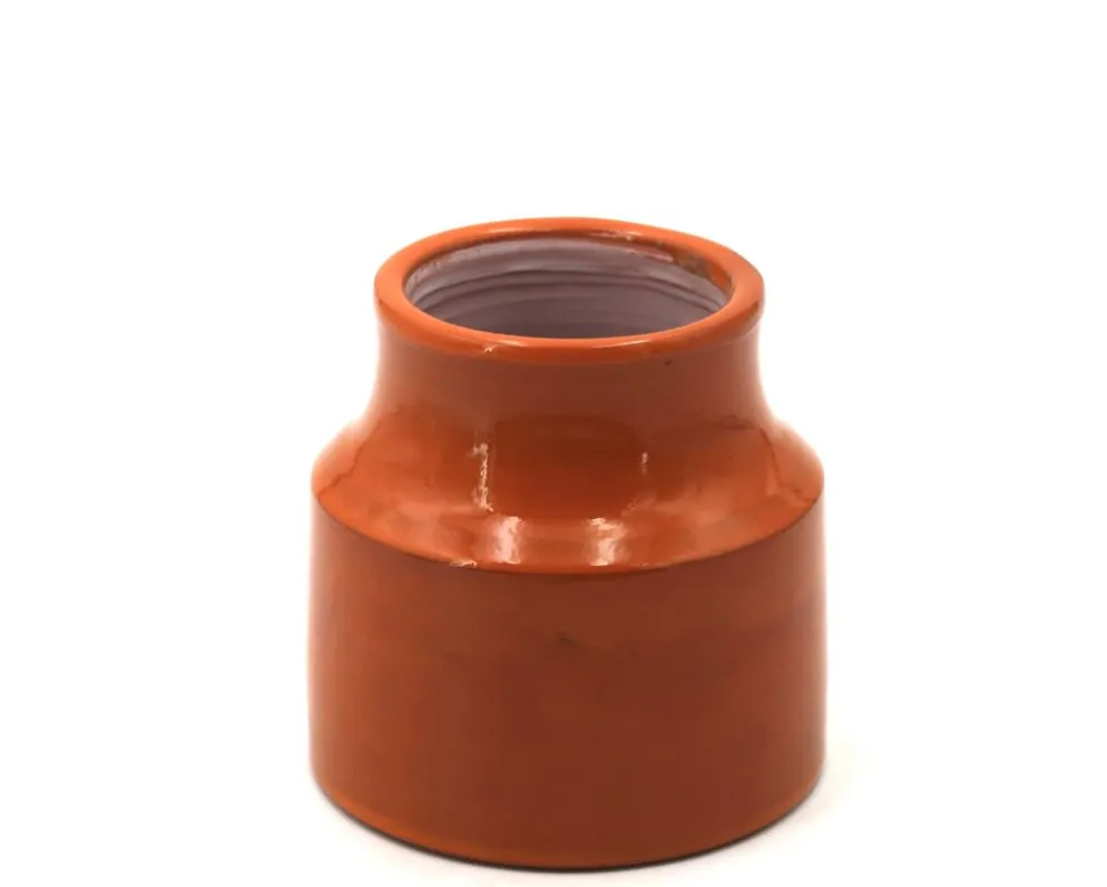 Bonbonnière orange en céramique de Mado Jolain, années 50