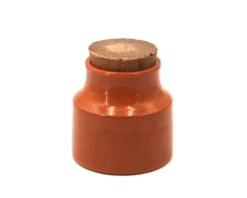 Bonbonnière orange en céramique de Mado Jolain, années 50