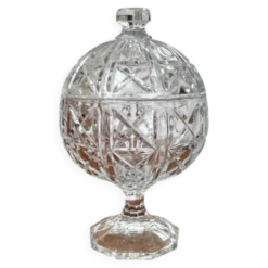 Bonbonnière ou sucrier en verre taillé – Italy