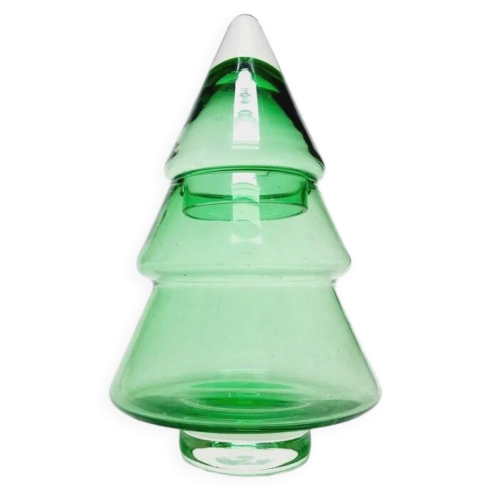 Bonbonnière polie de la verrerie de Tarnowiec, Pologne, années 1950.