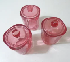 3 bonbonnières en verre