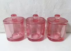 3 bonbonnières en verre