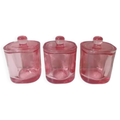 3 bonbonnières en verre